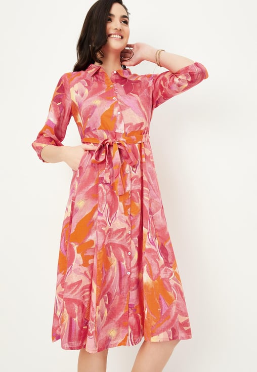 Printed Shirt Dress