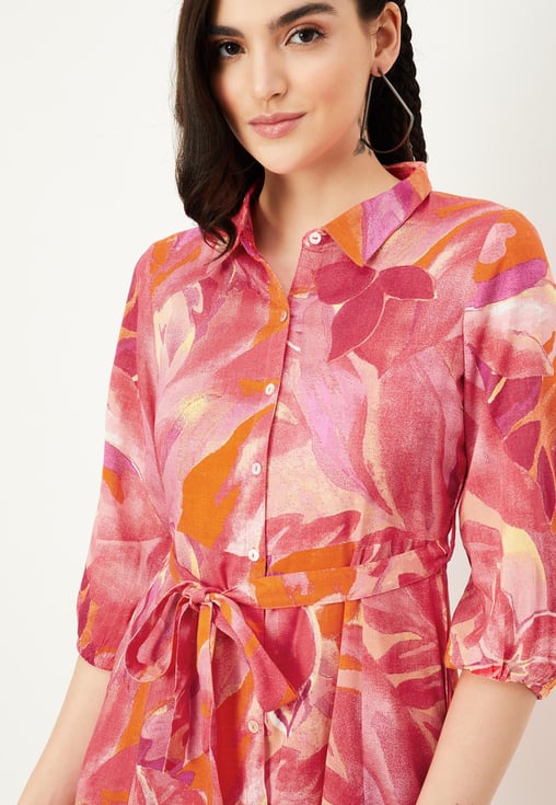 Printed Shirt Dress