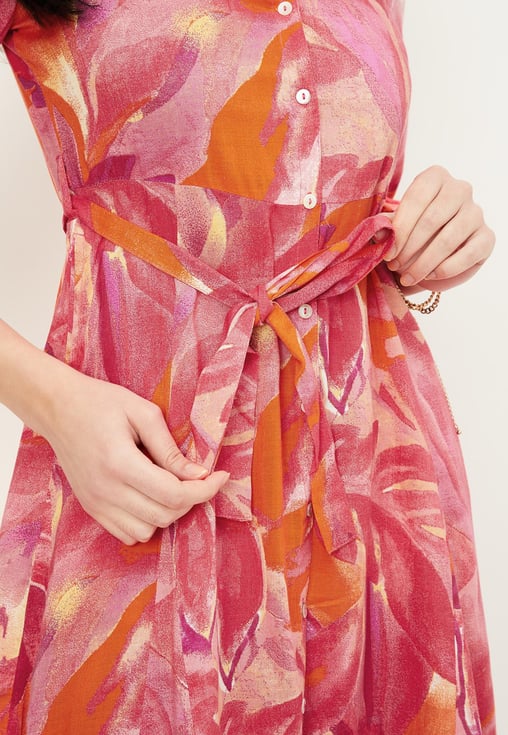 Printed Shirt Dress