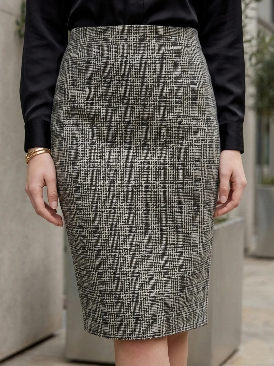 Check Print Skirt