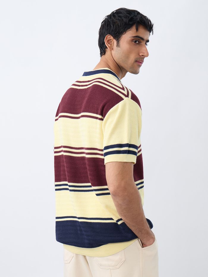 Textured Flat Knit Classic Polo